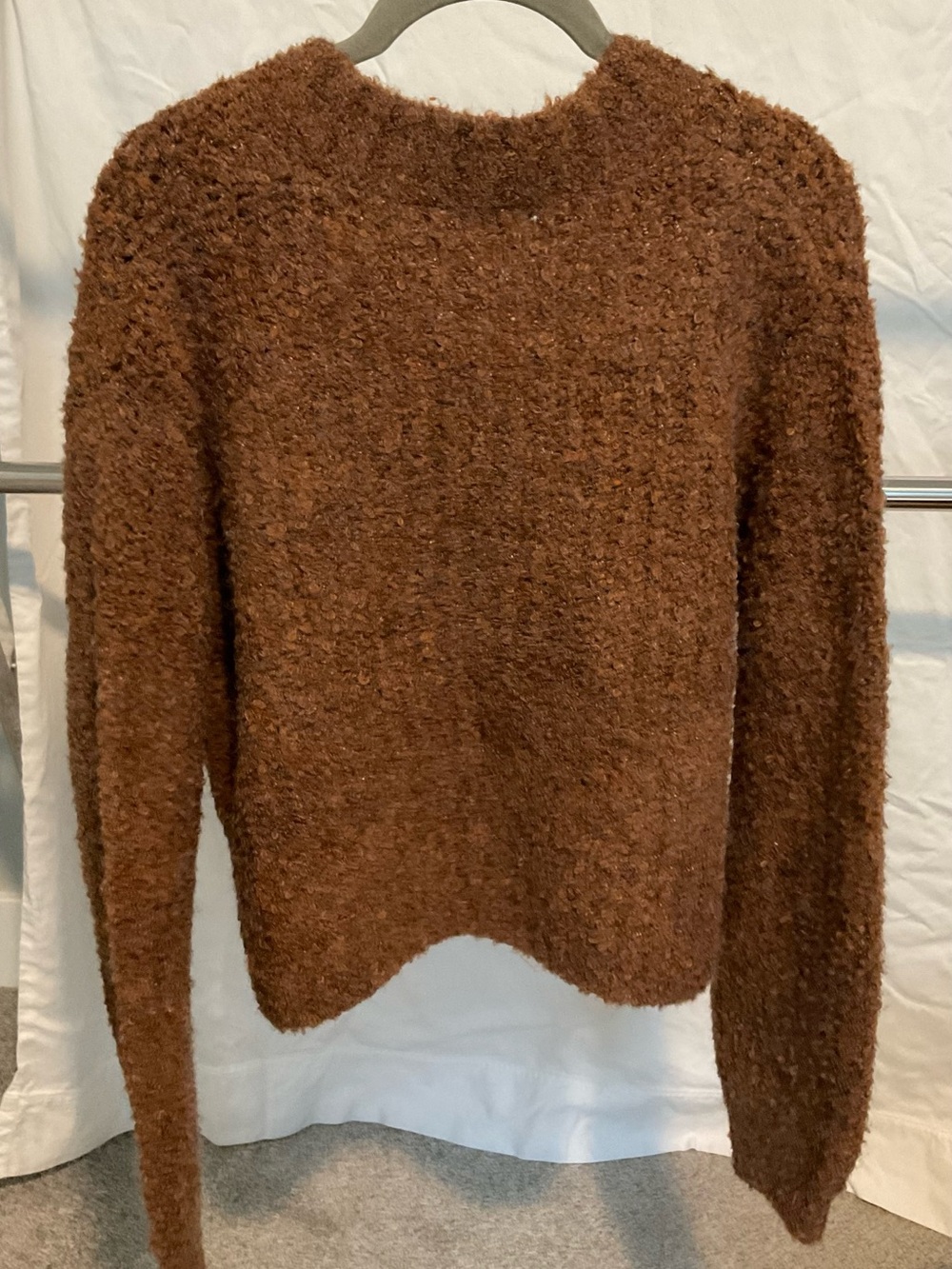 Cozy Zenana Bouclé Button-Up Women's Sweater Small - Picture 2 of 4